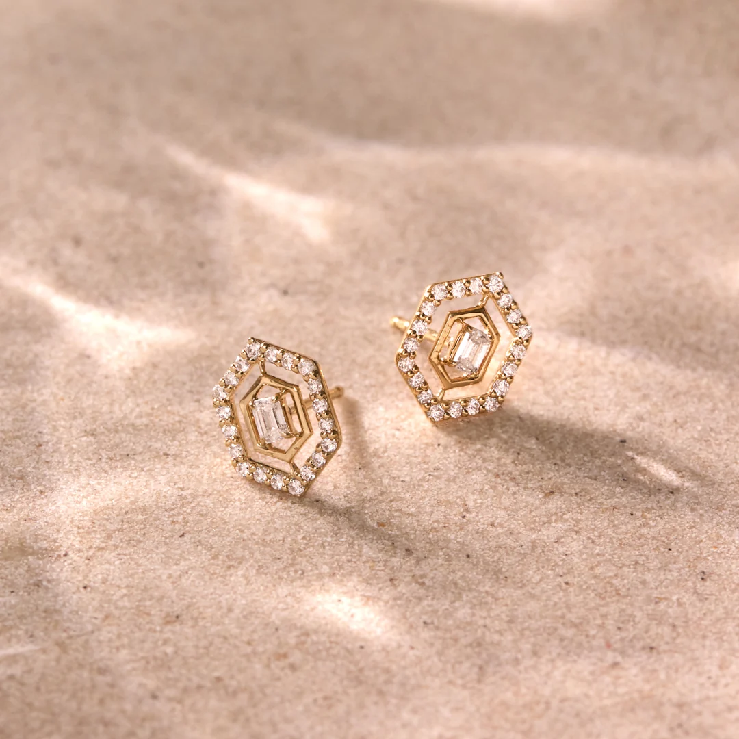 Radiant Halo Diamond Earrings
