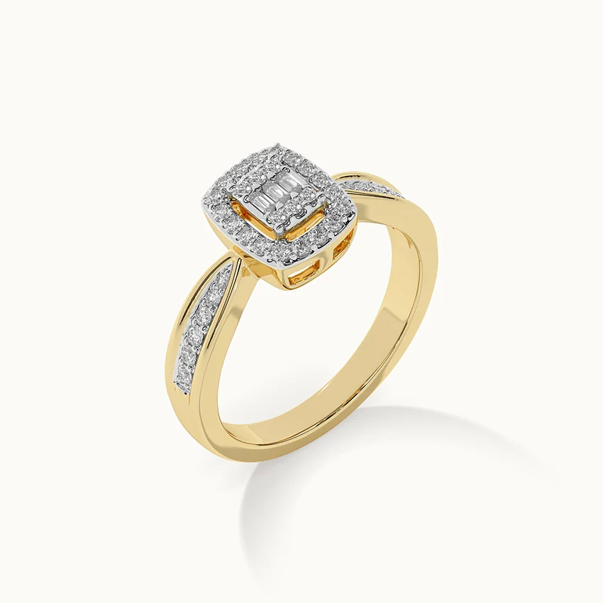 Rectangle Halo Diamond Ring - Image 5