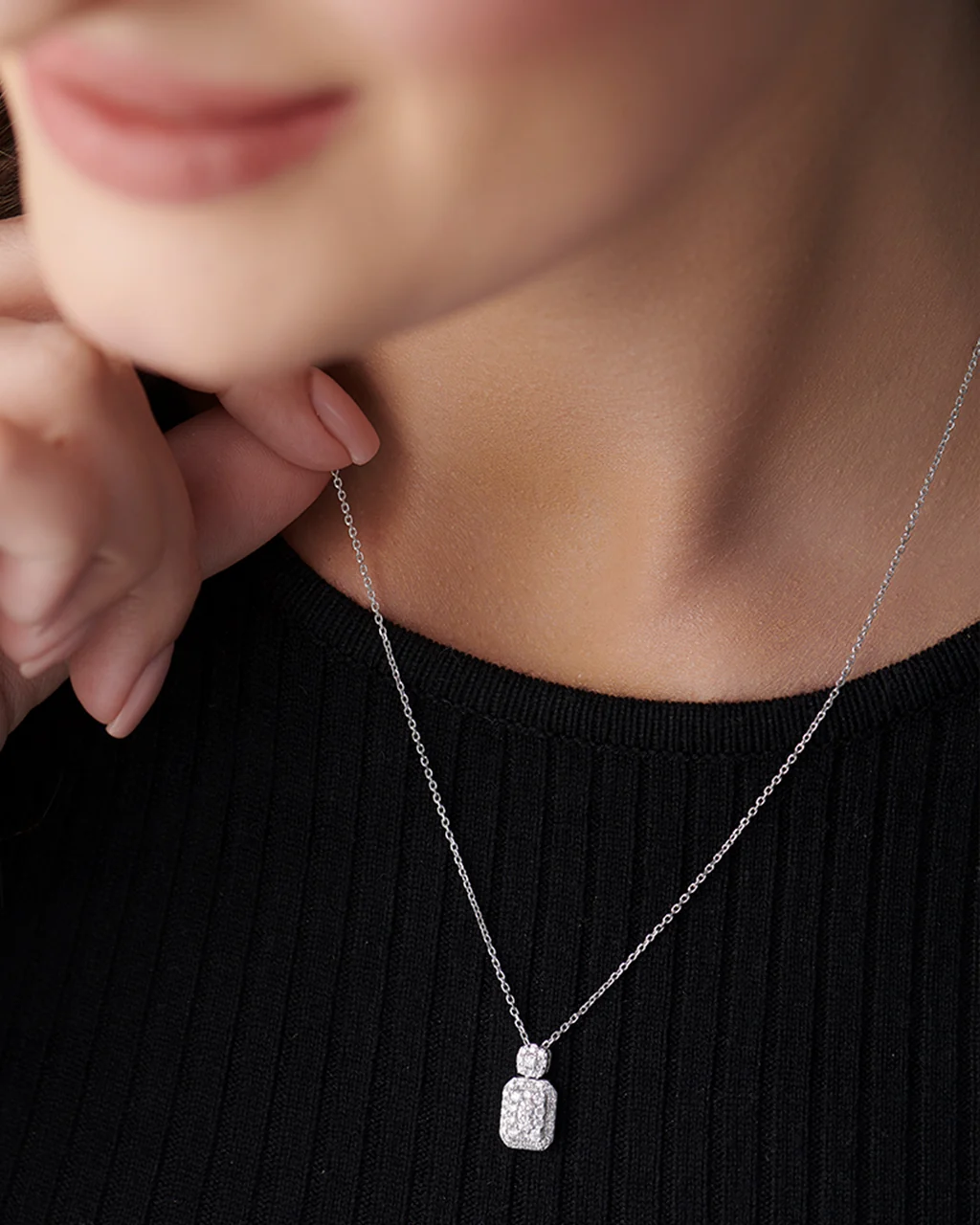 Rectangular Drop Necklace - Image 2