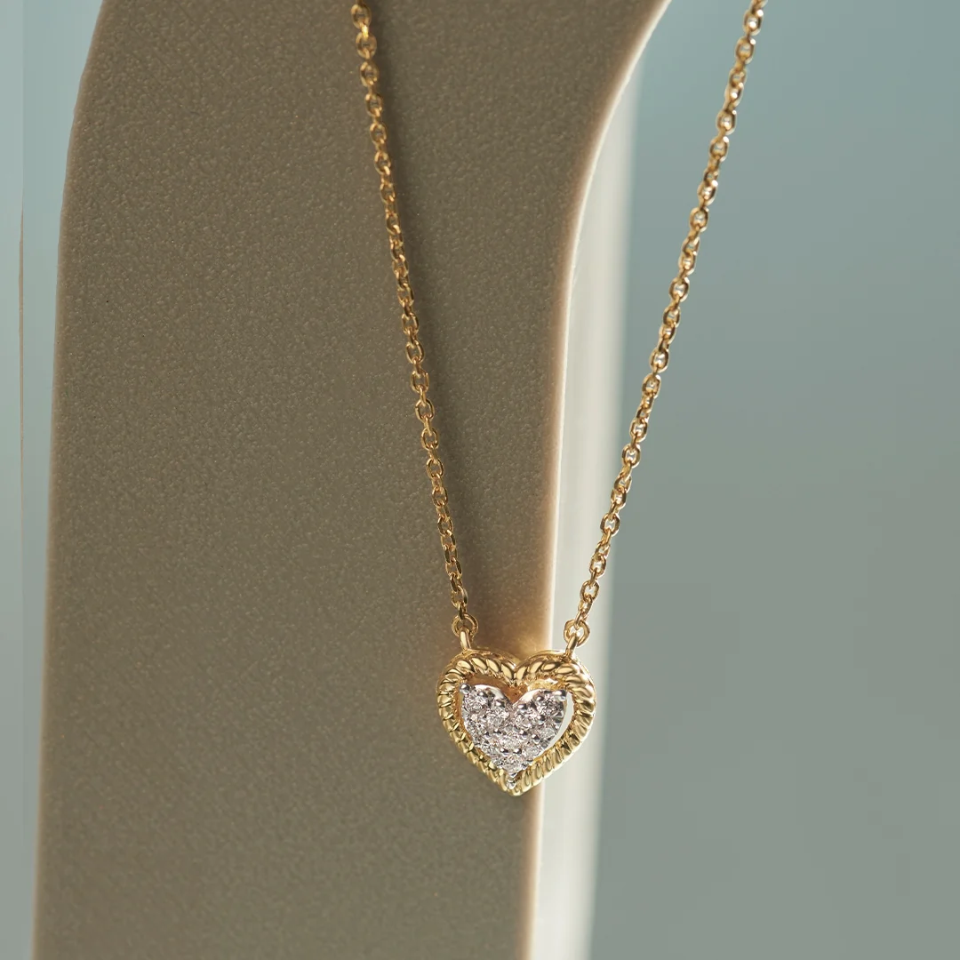 Rope Heart Diamond Necklace