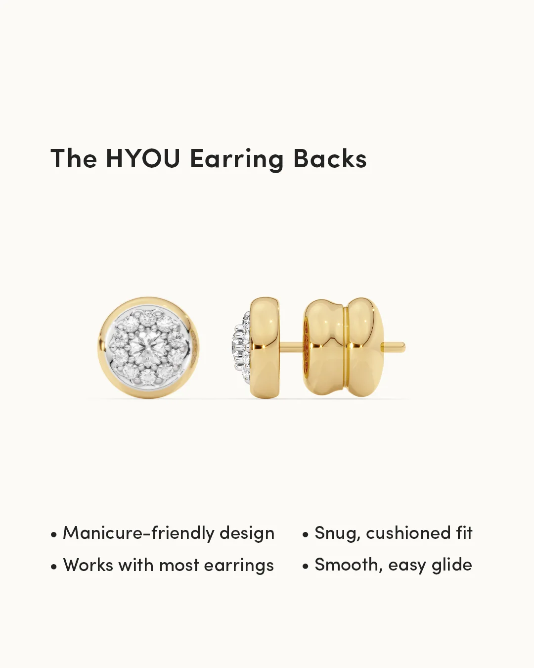 Round Cluster Dainty Diamond Earrings - Image 3