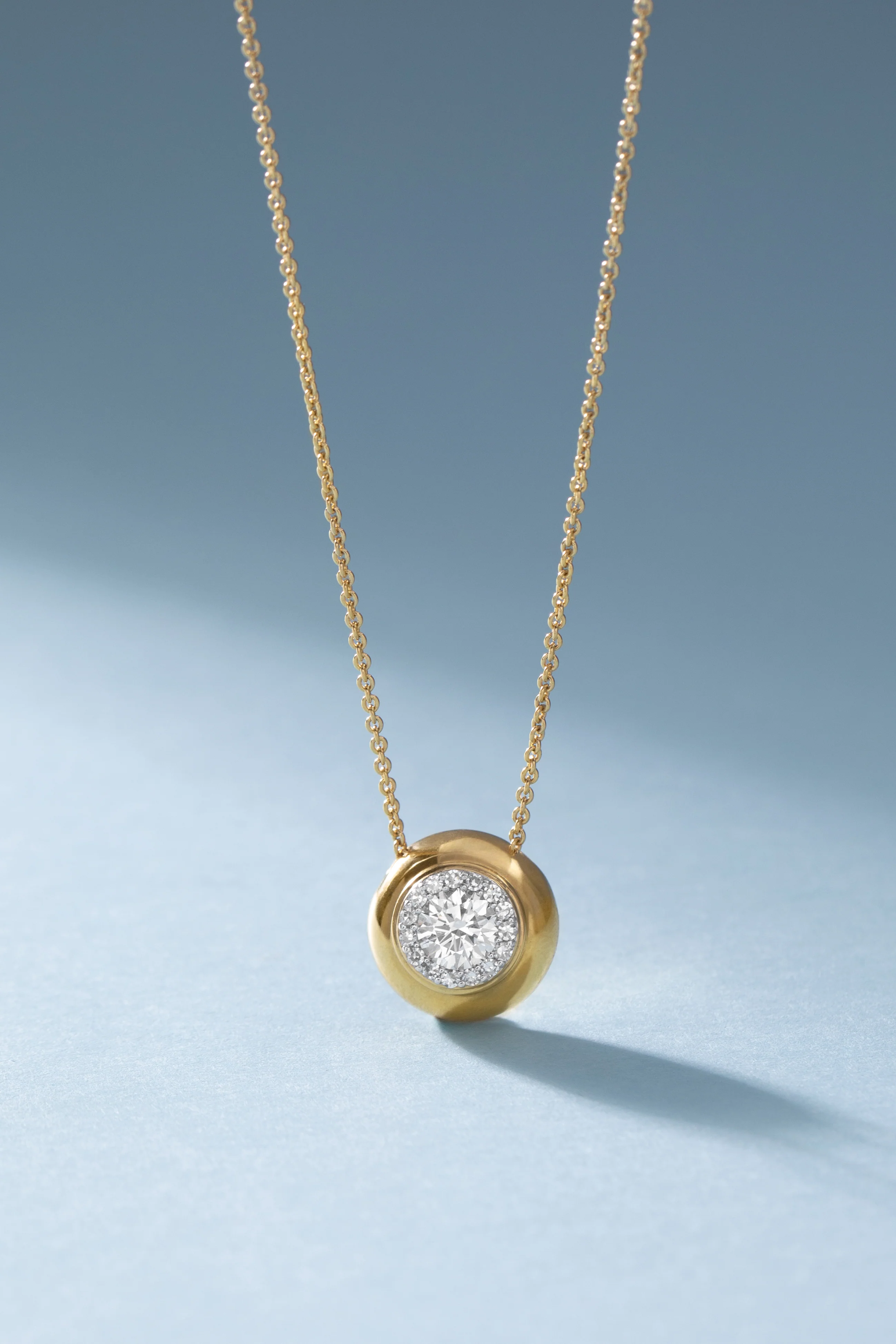 Round Diamond Cluster Necklace - Image 5