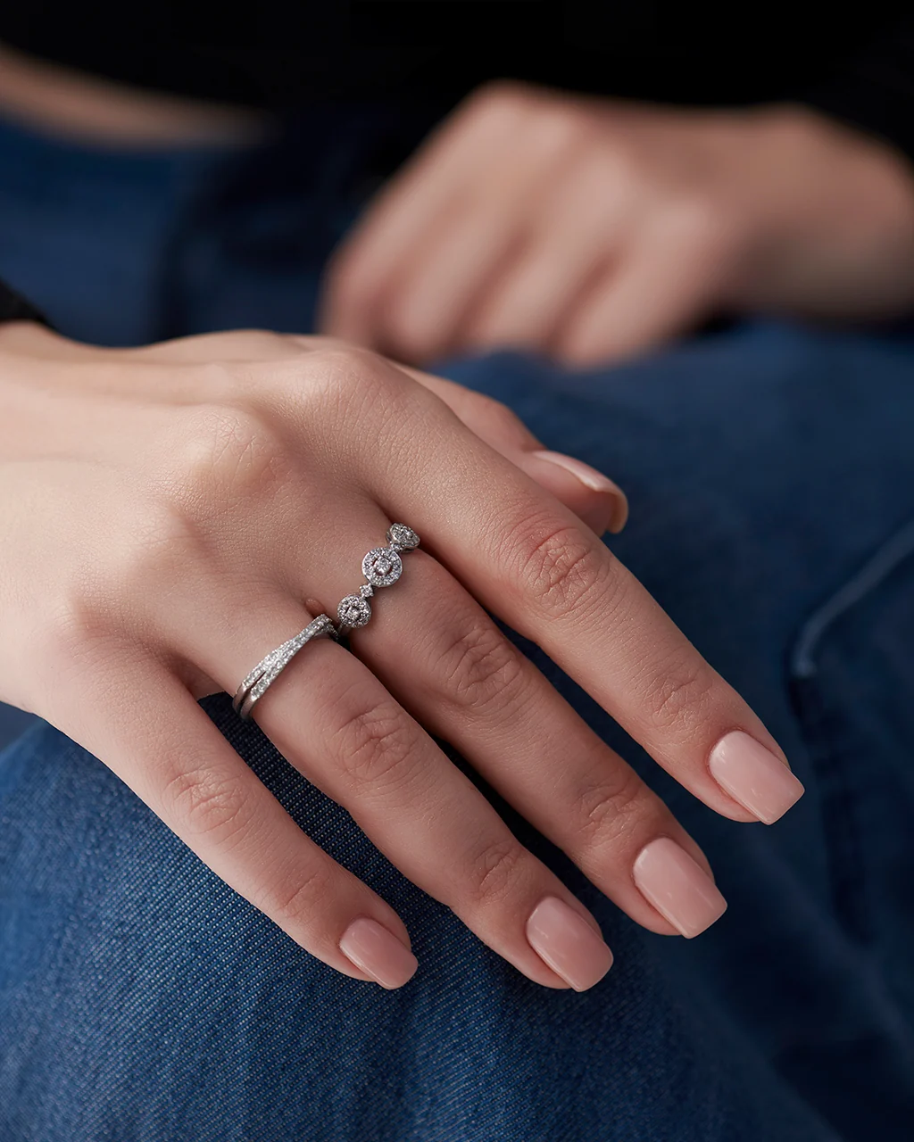 Round Halo Diamond Band - Image 6