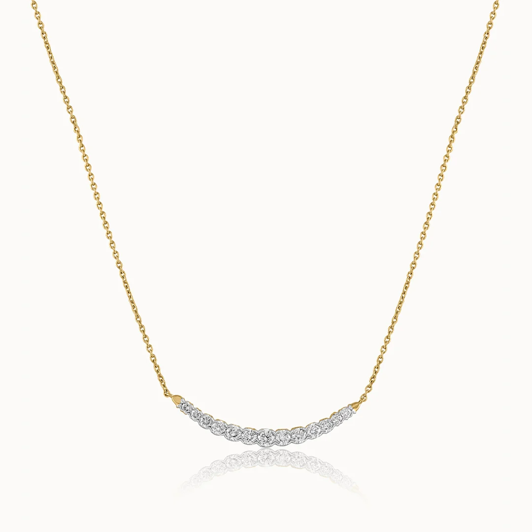 Scallop Bar Diamond Necklace - Image 3
