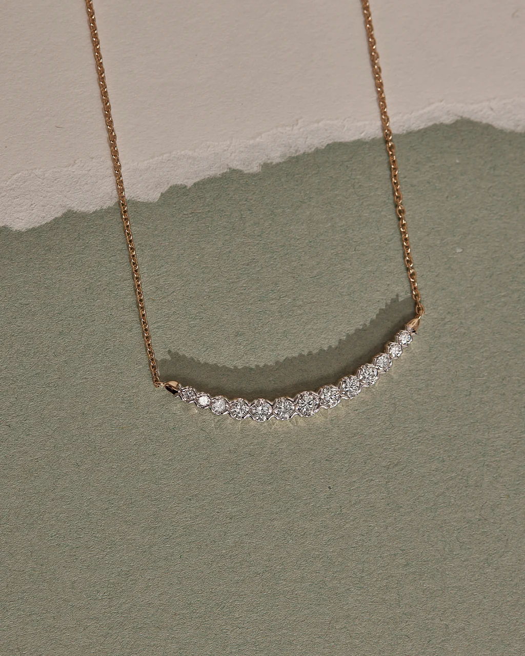 Scallop Bar Diamond Necklace - Image 6