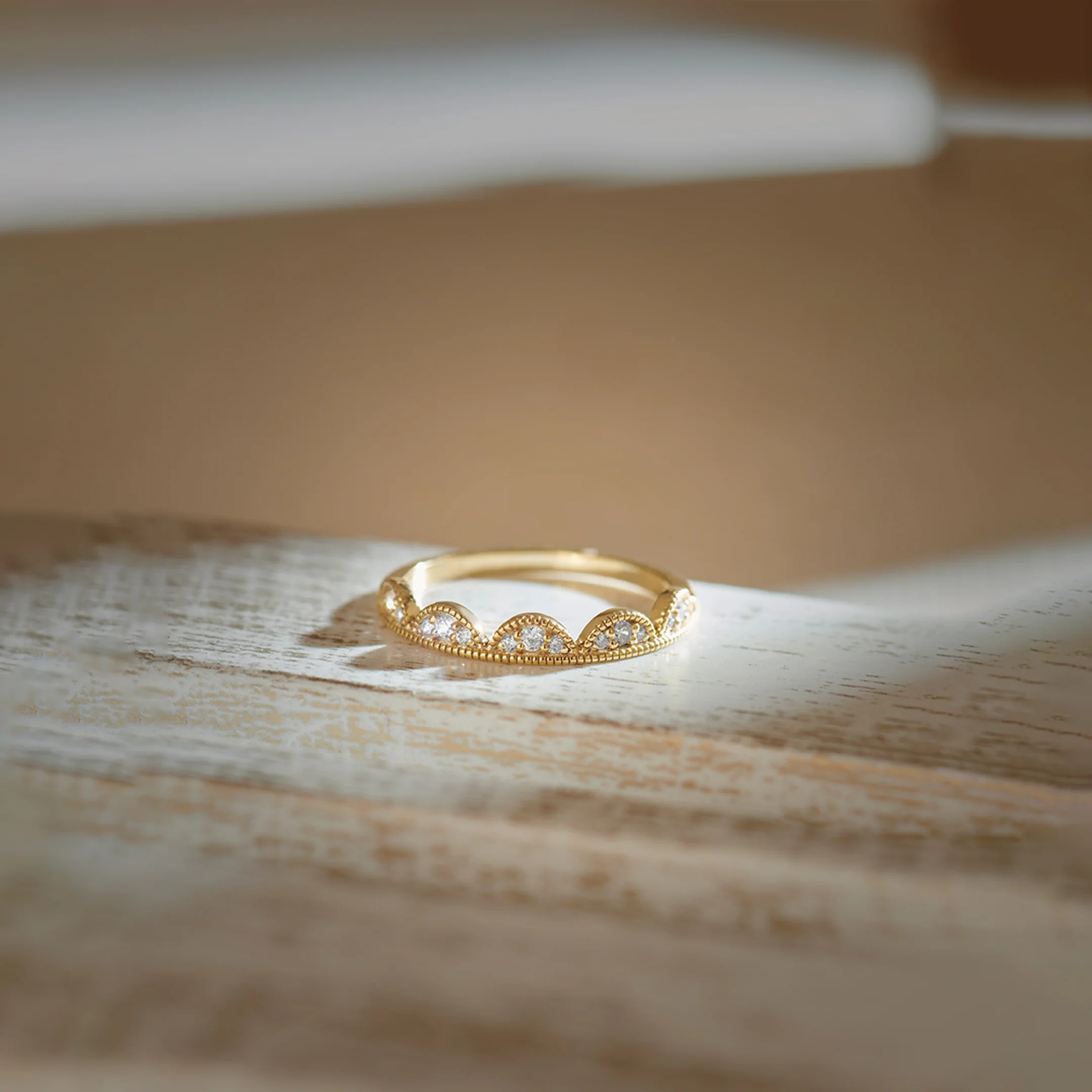 Scallop Stacker Diamond Band