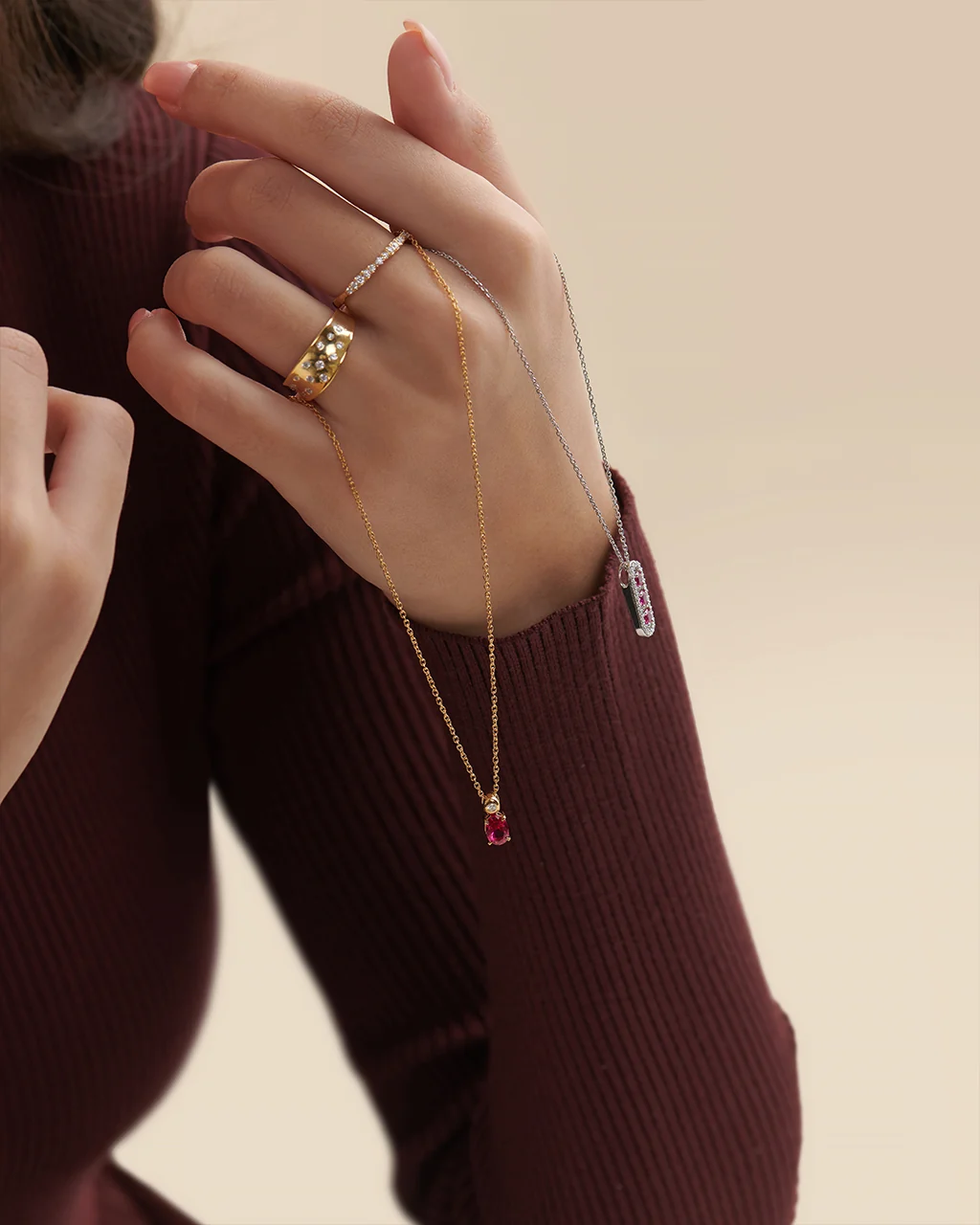 Scattered Wide Diamond Band - Image 4
