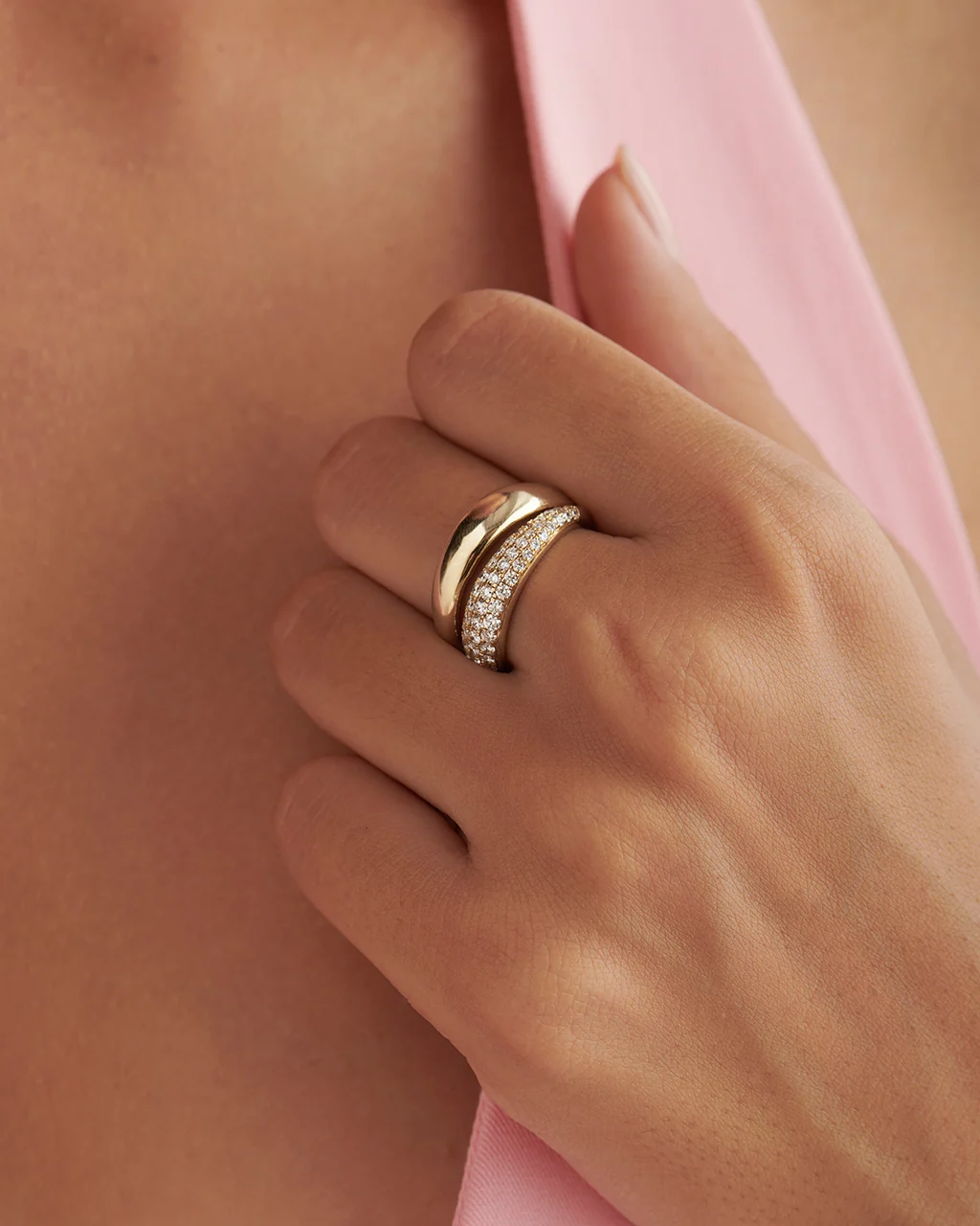 Sculpted Dome Diamond Ring - Image 2