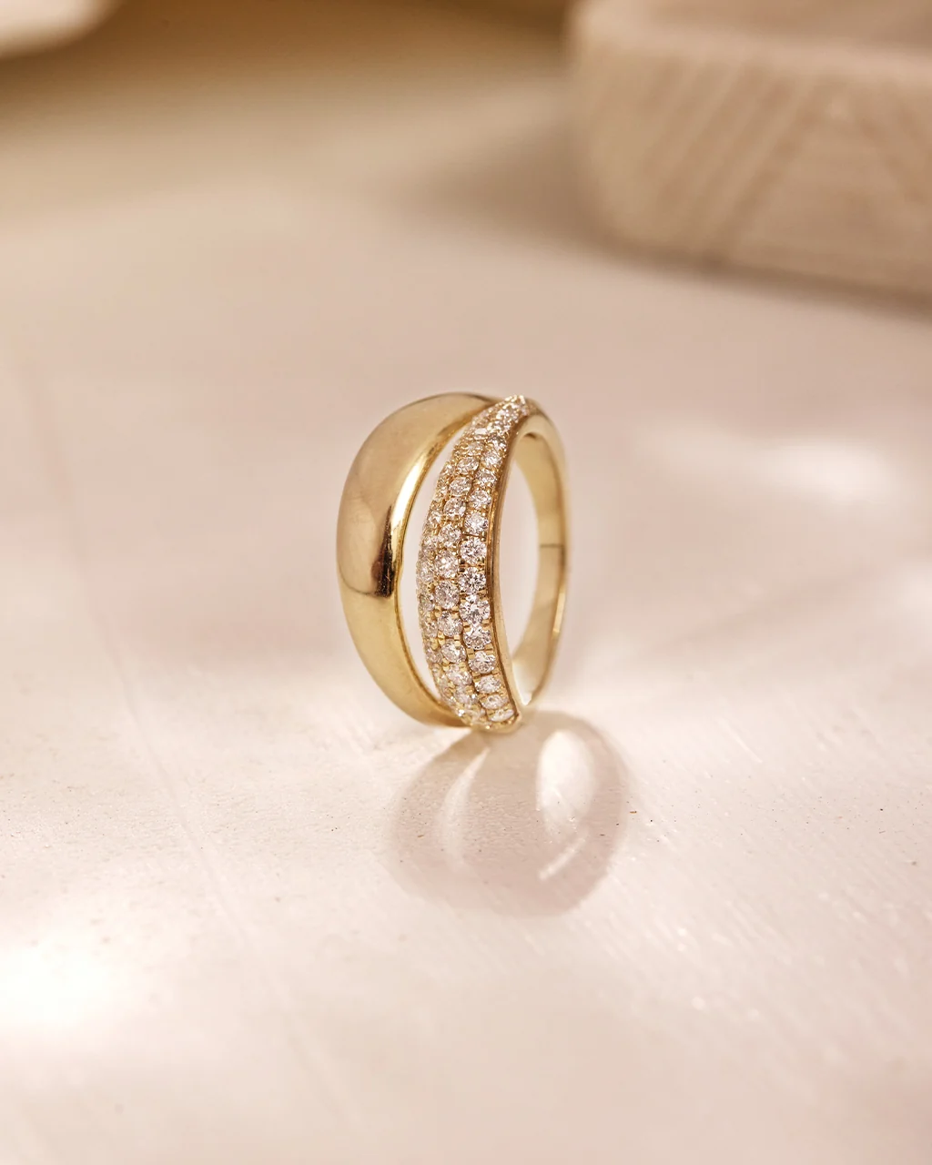 Sculpted Dome Diamond Ring - Image 5