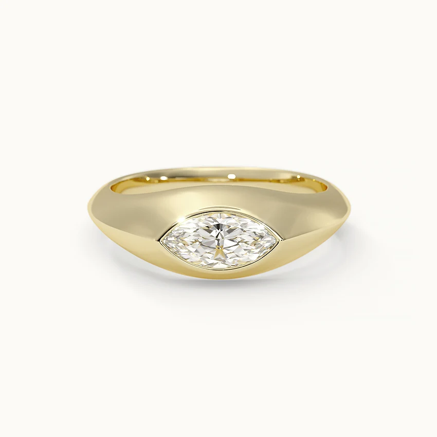 Signet Marquise Diamond Ring - Image 3