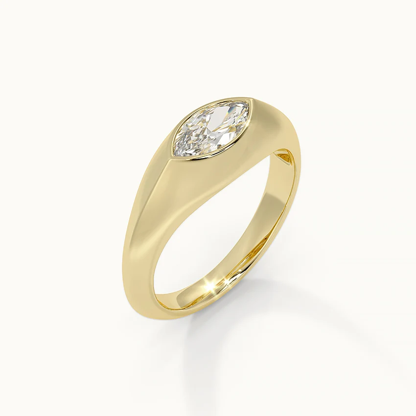 Signet Marquise Diamond Ring - Image 5