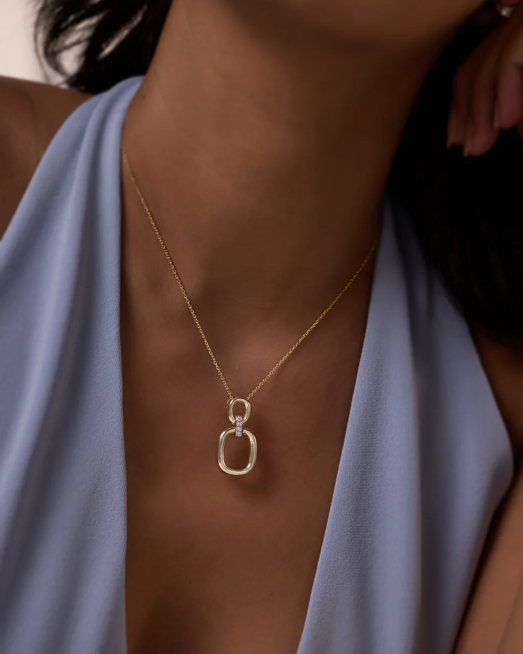 Simply Linked Diamond Necklace - Image 2