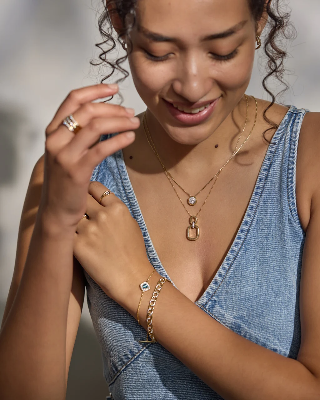 Simply Linked Diamond Necklace - Image 4