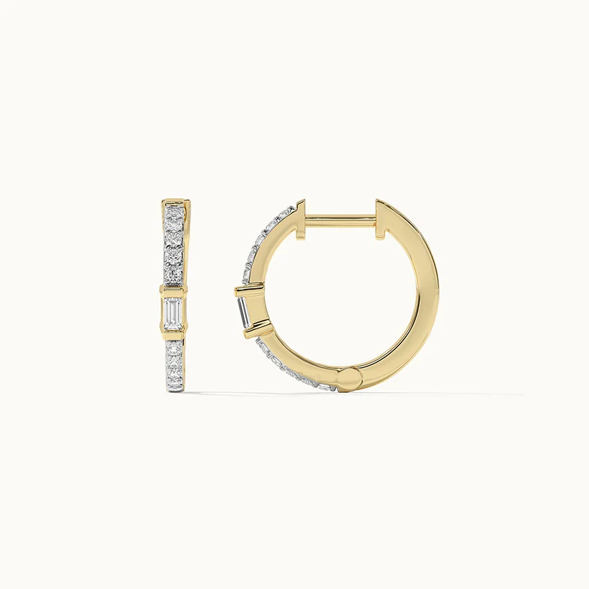 Slender Diamond Hoops - Image 5
