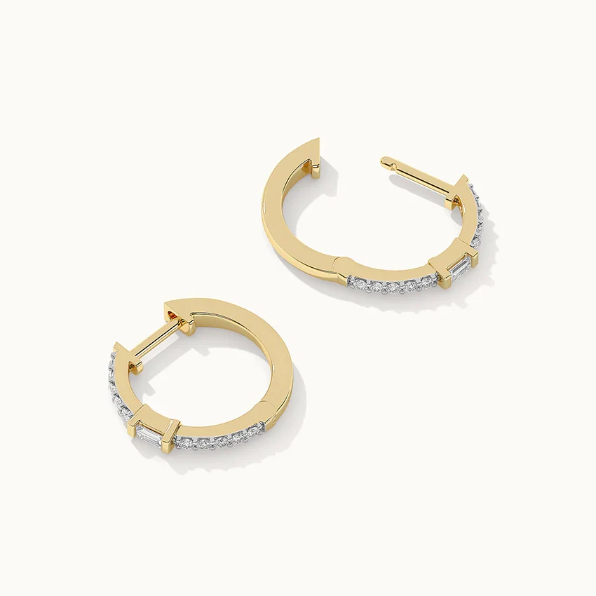 Slender Diamond Hoops - Image 6