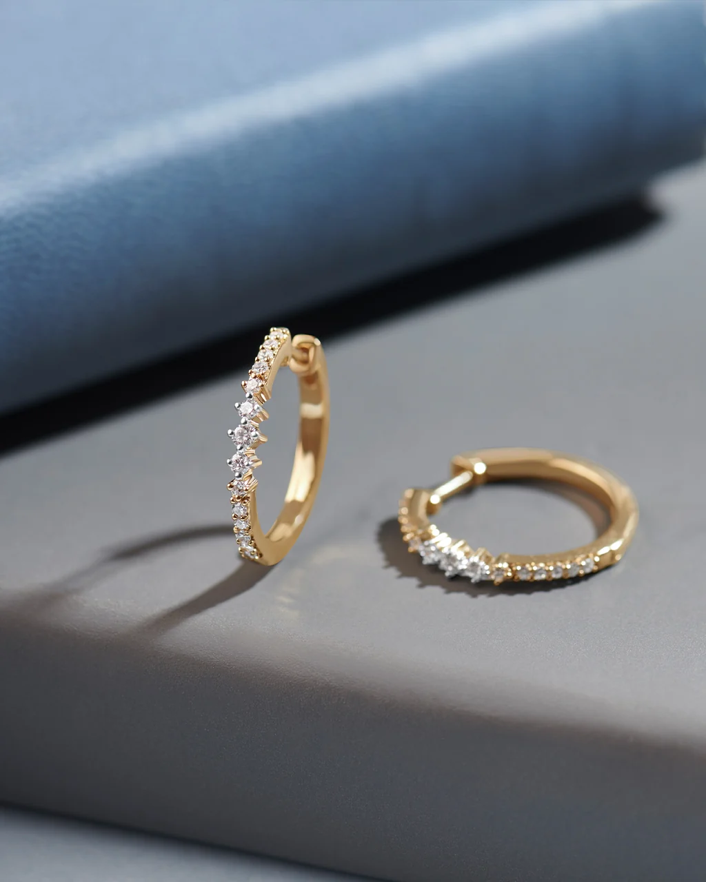Slender Medium Diamond Hoops - Image 5