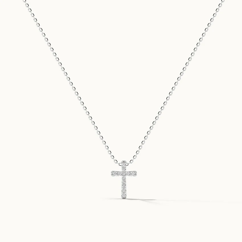 Small Cross Diamond Necklace - Image 3