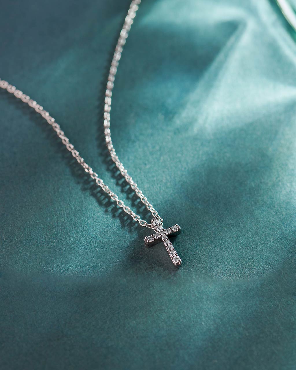 Small Cross Diamond Necklace - Image 5