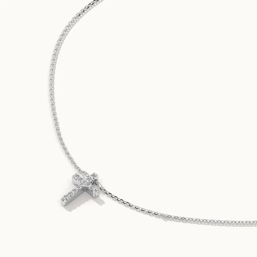 Small Cross Diamond Necklace - Image 6