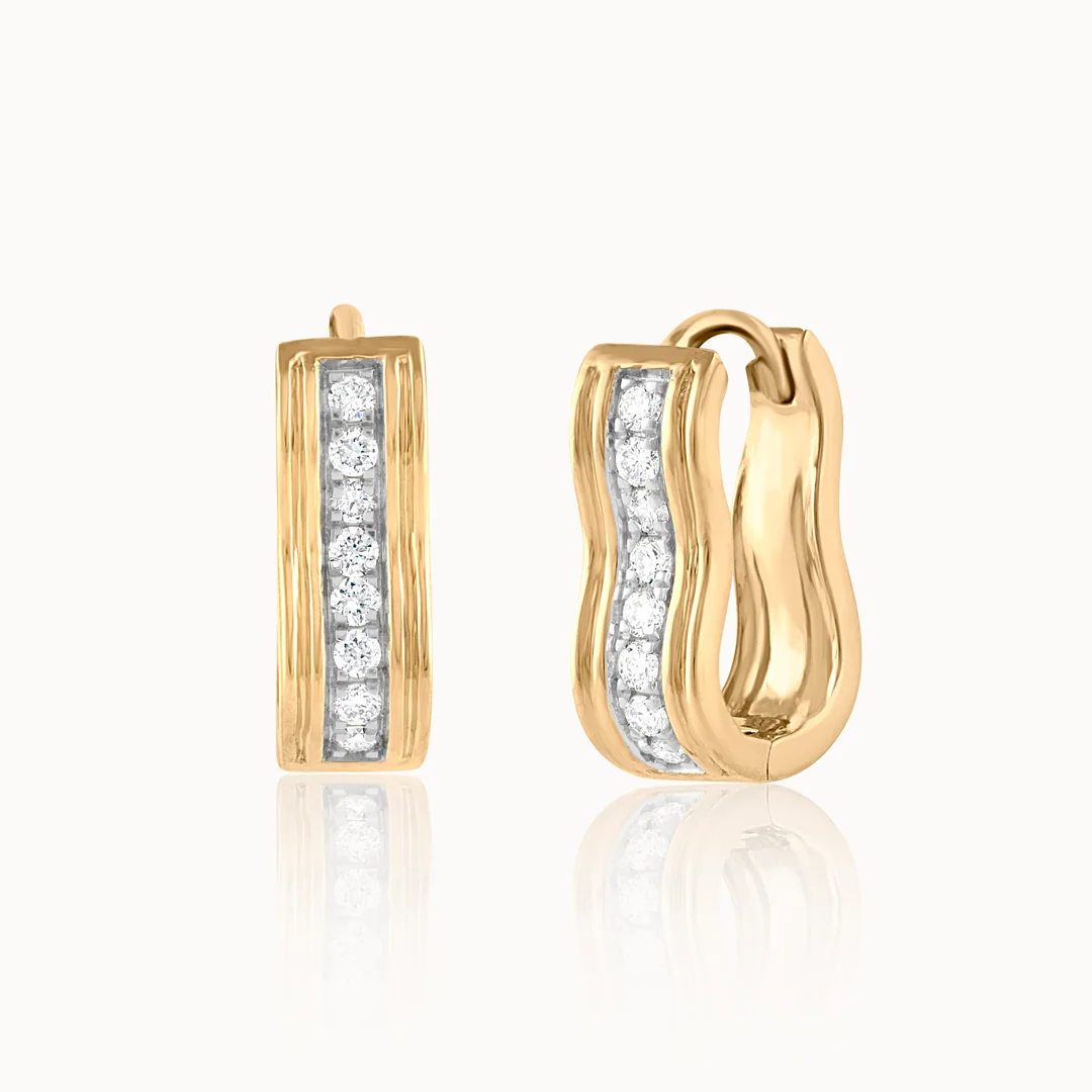 Soft Curve Diamond Hoops - Image 3