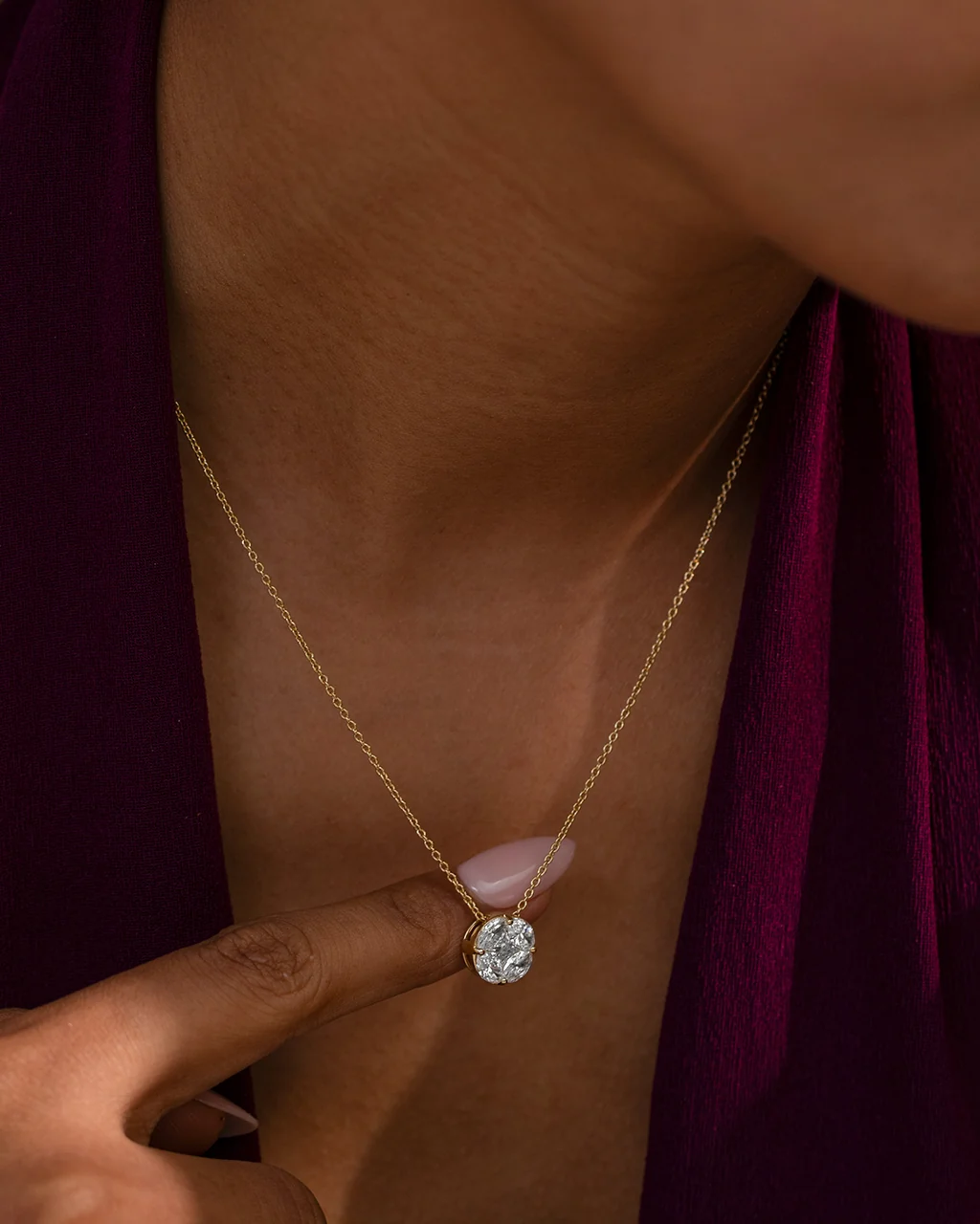 Solitaire Soul Cluster Necklace - Image 2