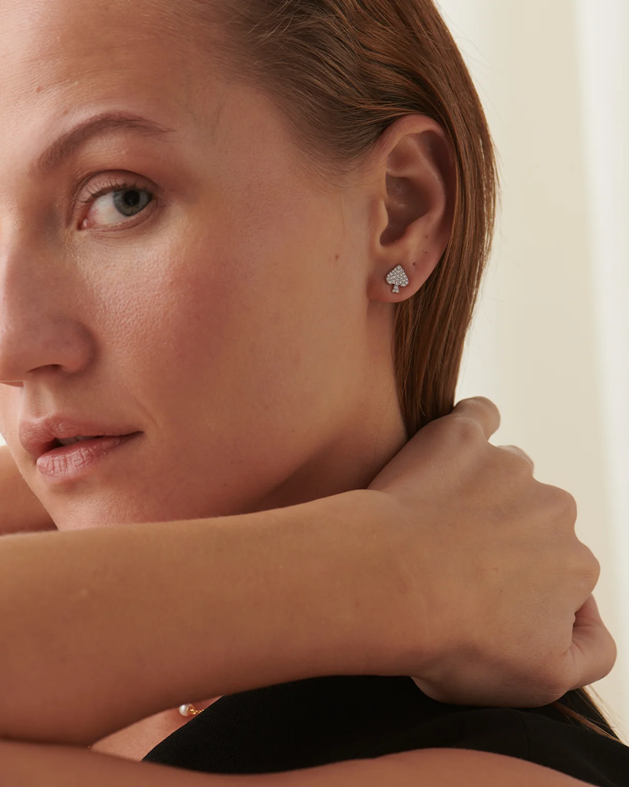 Spade Diamond Earrings - Image 2