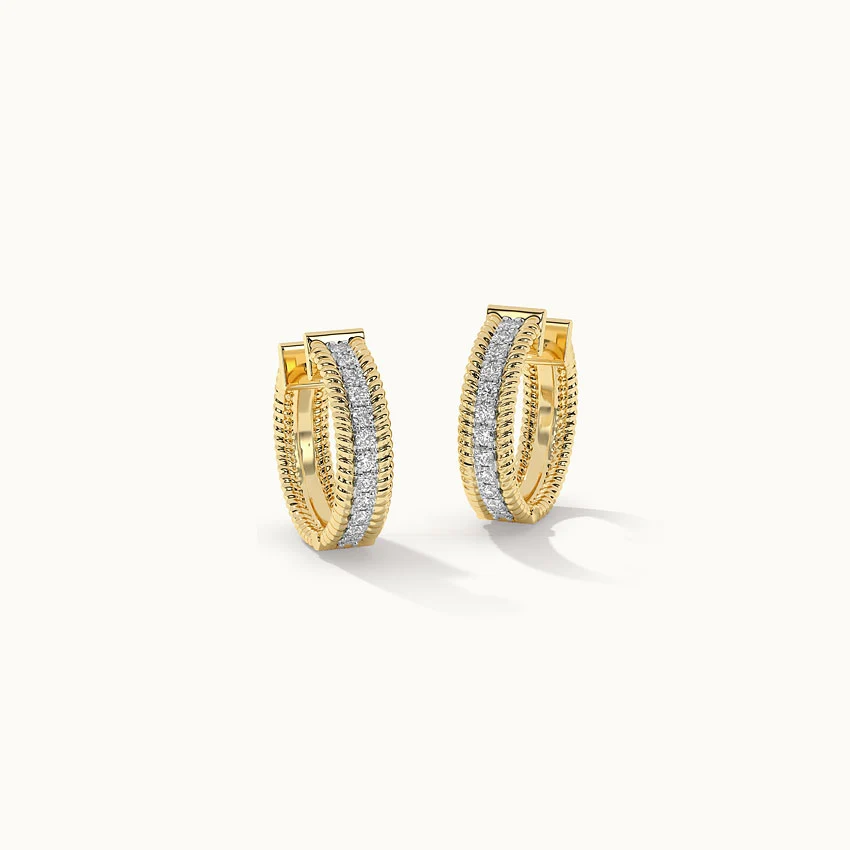 Spiral Double Row Small Hoops - Image 3