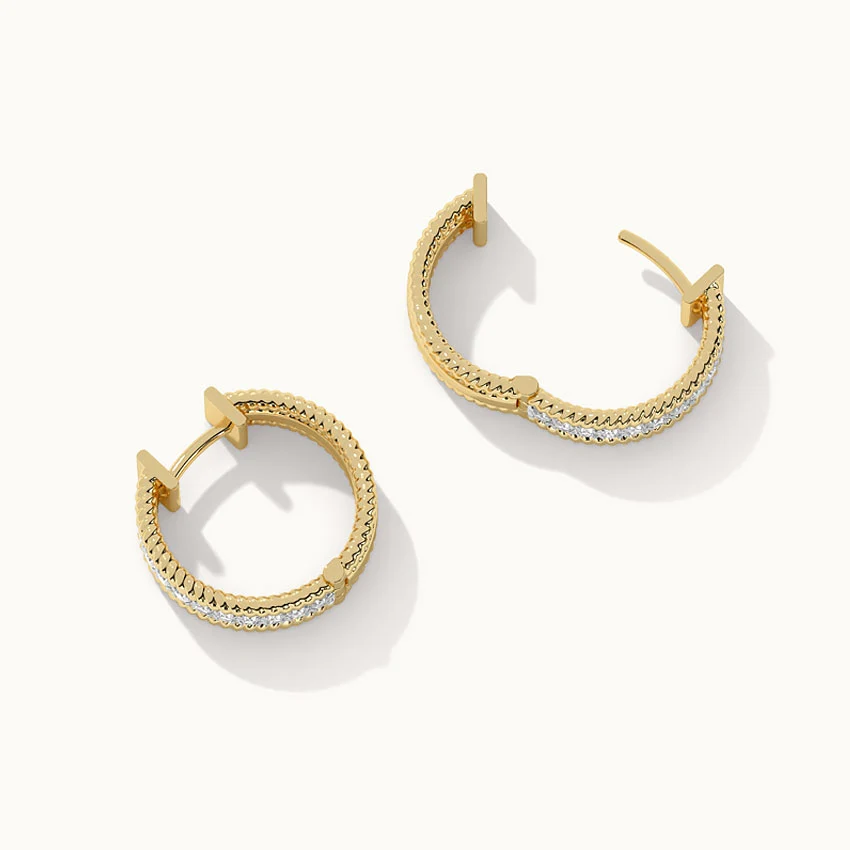Spiral Double Row Small Hoops - Image 6