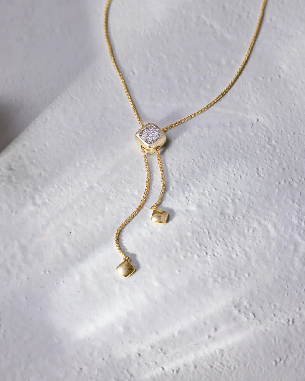 Square Cluster Adjustable Lariat Necklace - Image 4