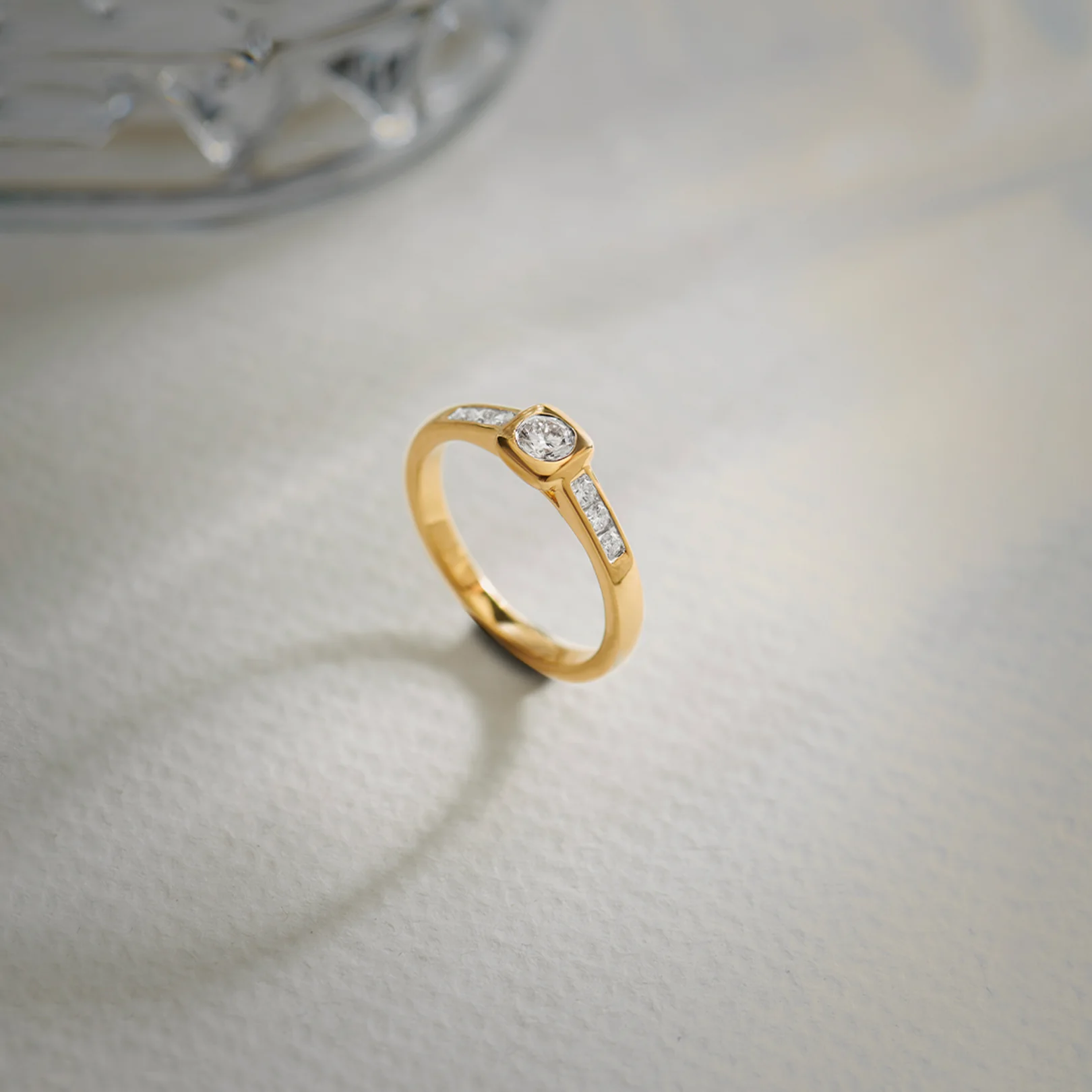 Square Solitaire Ring