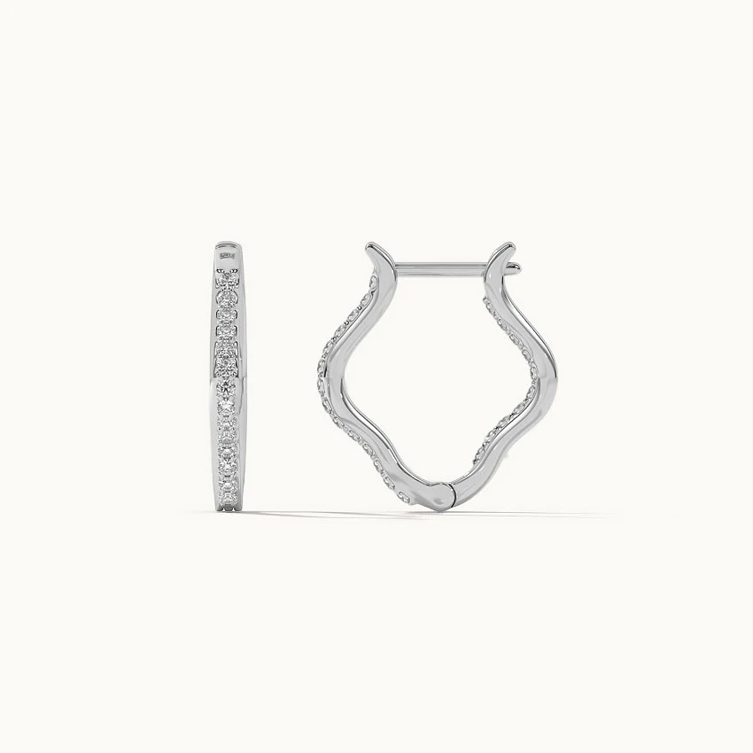 Squiggle Panaroma Diamond Hoops - Image 6