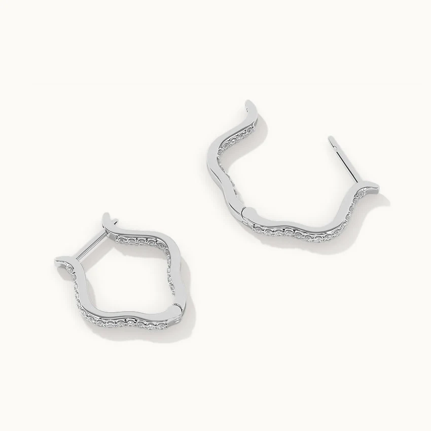 Squiggle Panaroma Diamond Hoops - Image 7