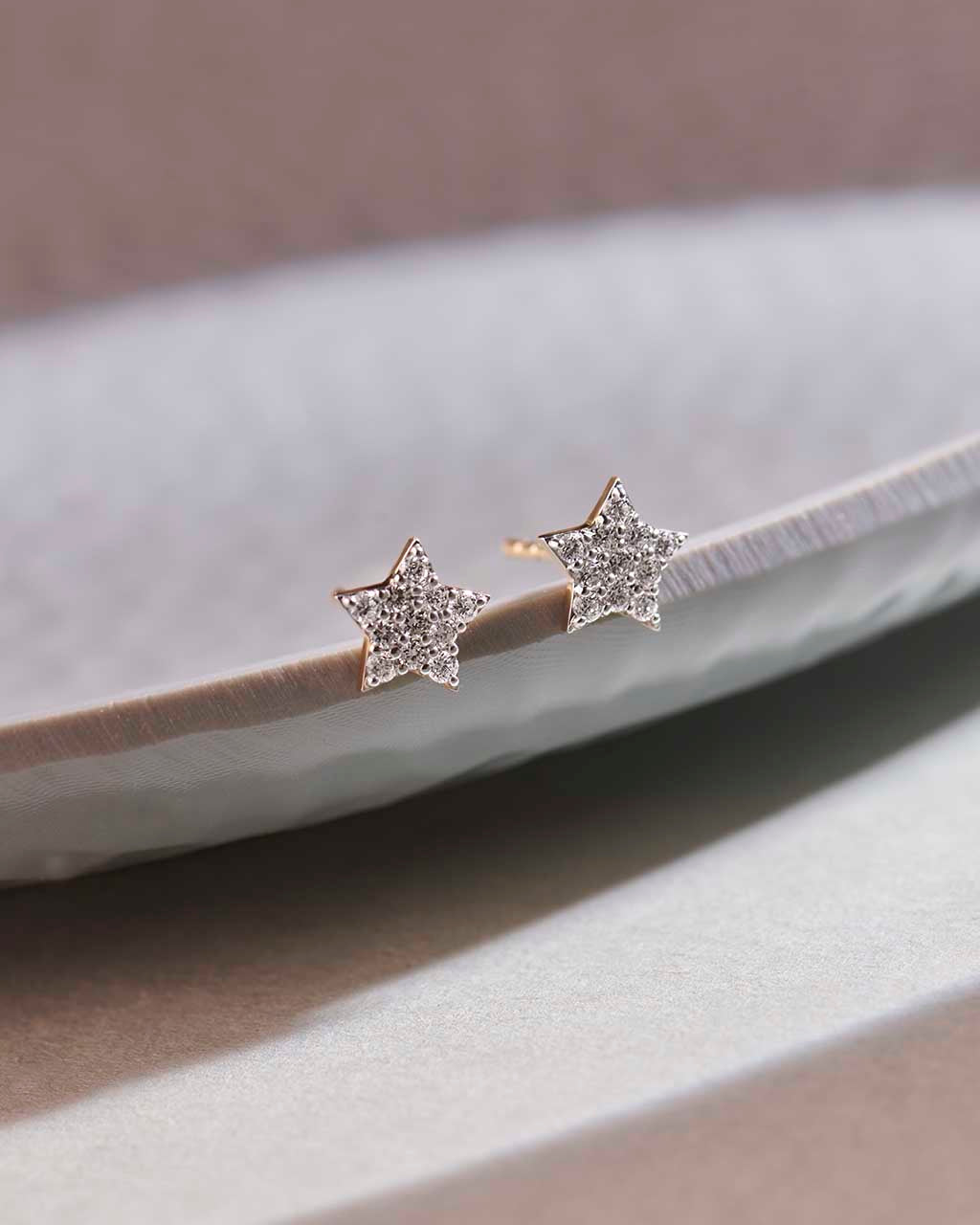 Star Pave Diamond Earrings - Image 5