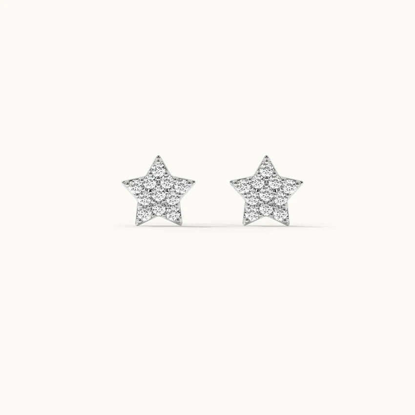 Star Pave Diamond Earrings - Image 7