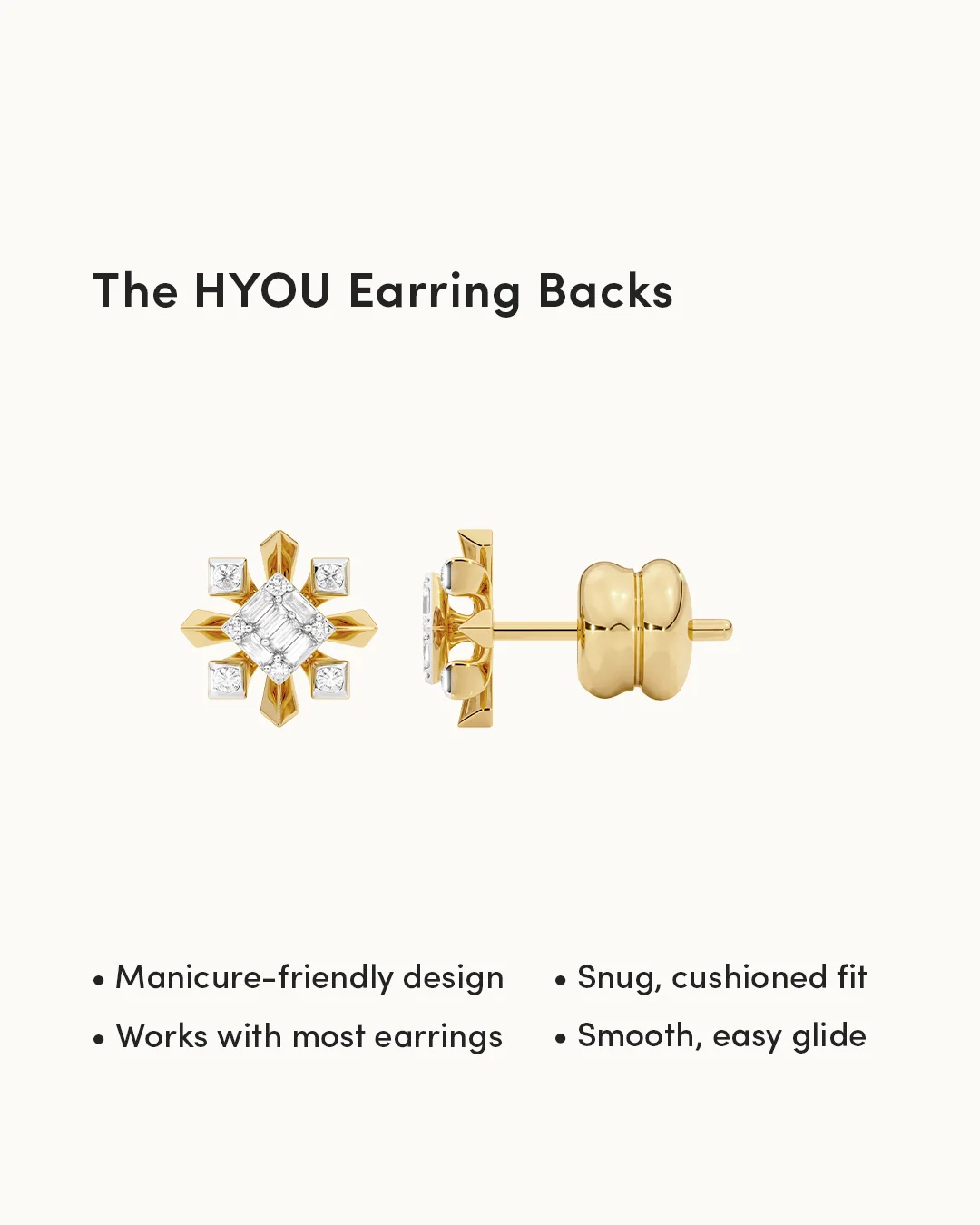 Star Petal Diamond Studs - Image 3