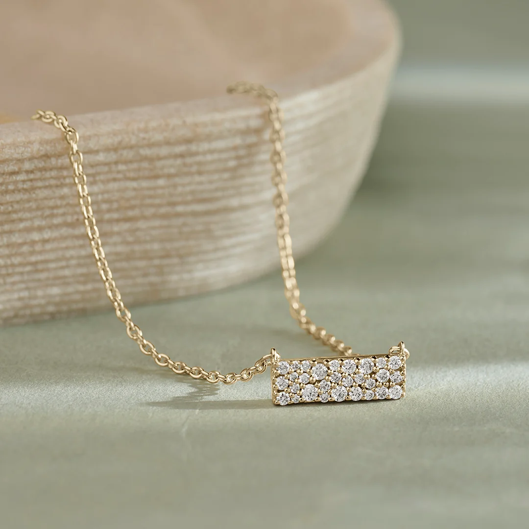 Stardust Diamond Bar Necklace