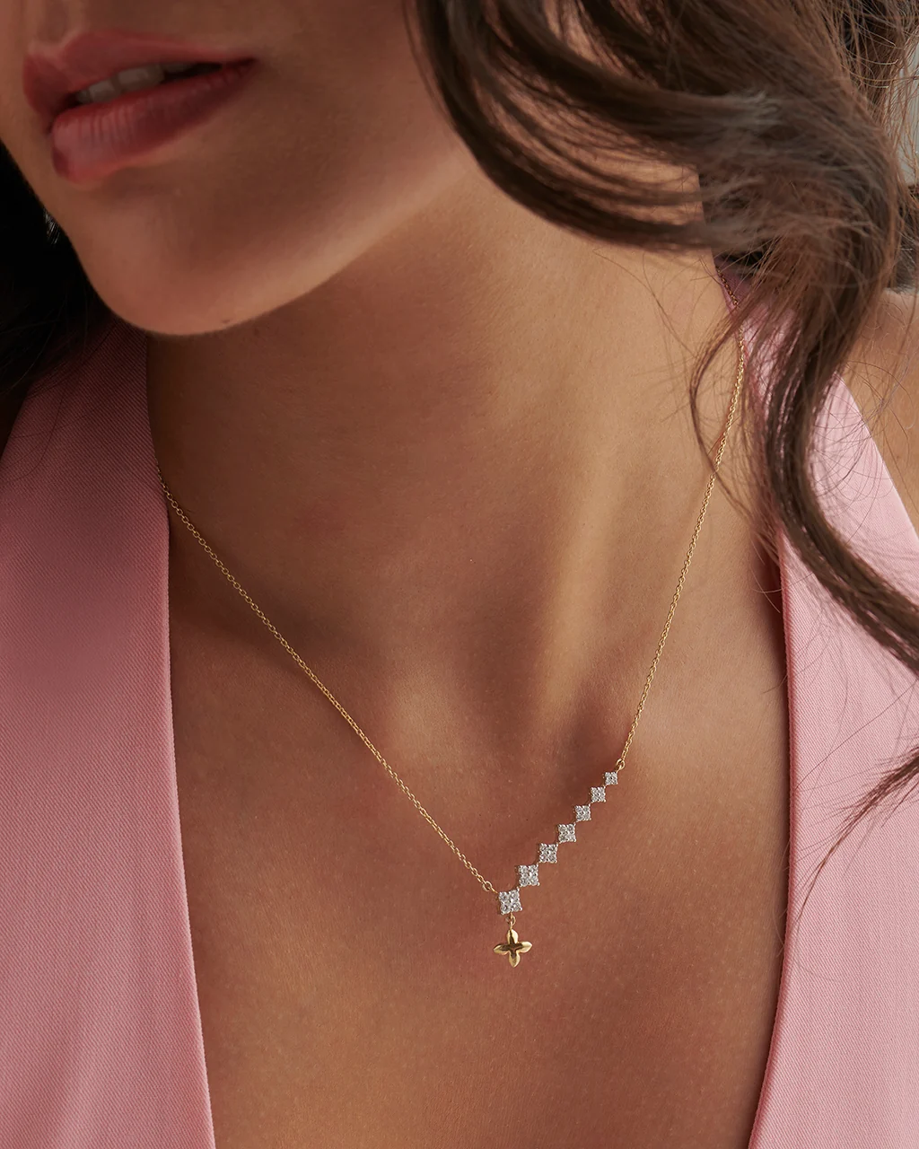 Starry Diamond Lariat Necklace - Image 2