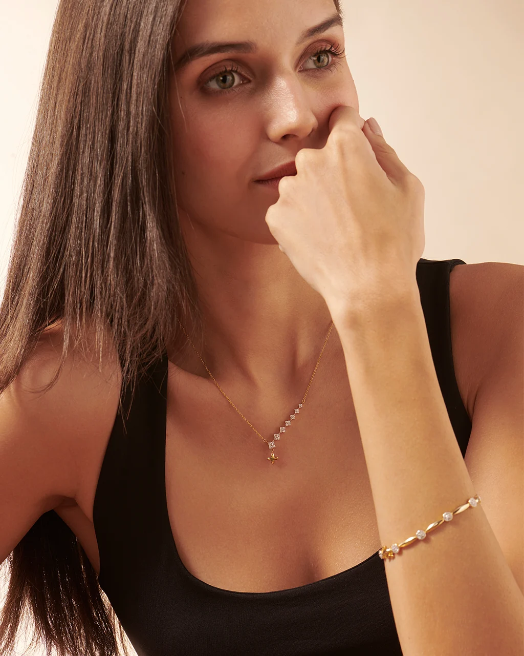 Starry Diamond Lariat Necklace - Image 3