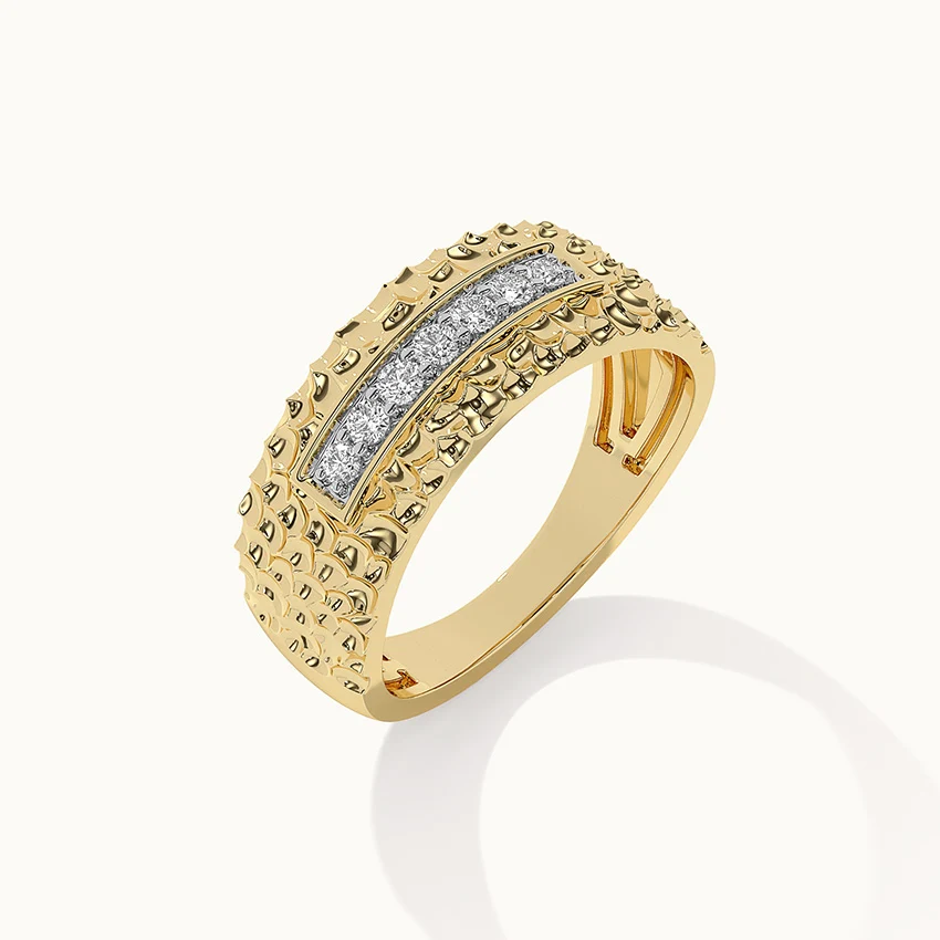 Statement Hammered Diamond Band - Image 6