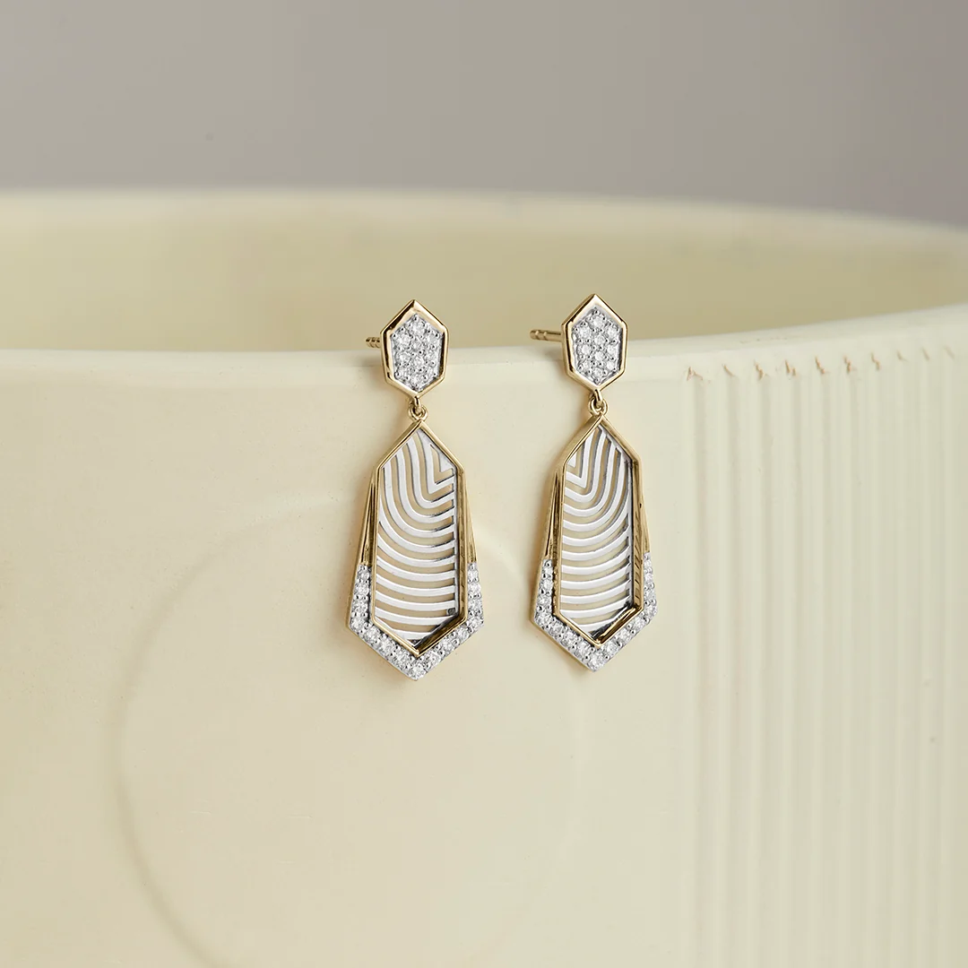 Structured Dew Diamond Earrings
