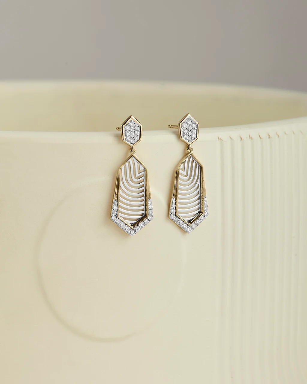 Structured Dew Diamond Earrings - Image 5