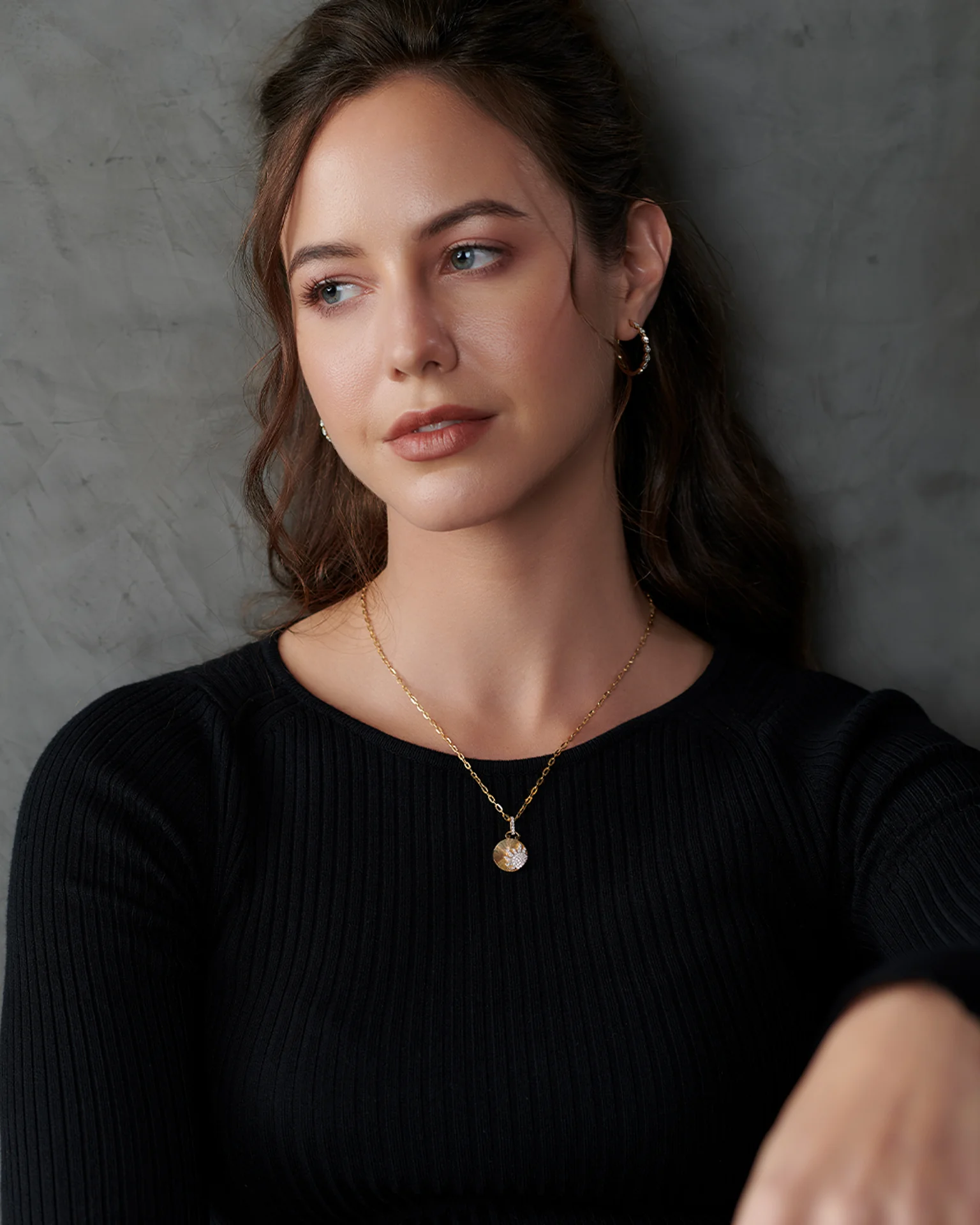 Sun Disc Diamond Necklace - Image 4
