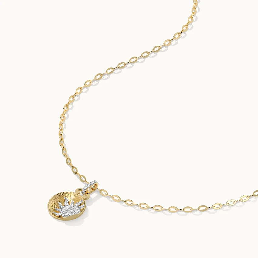 Sun Disc Diamond Necklace - Image 6