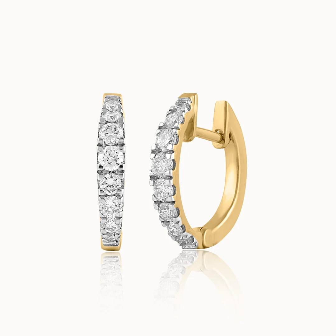 Tapered Classic Diamond Hoops - Image 3