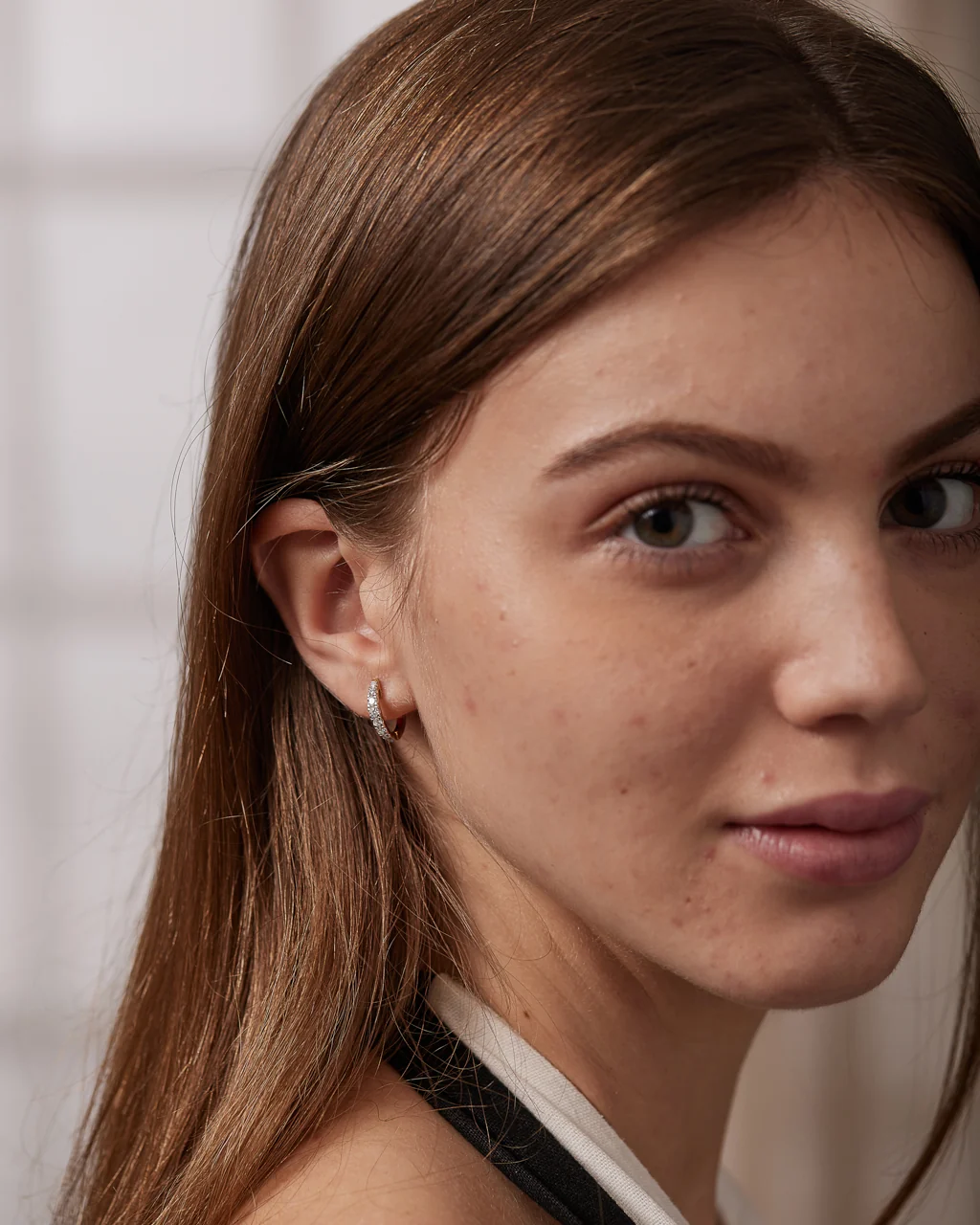Tapered Classic Diamond Hoops - Image 4