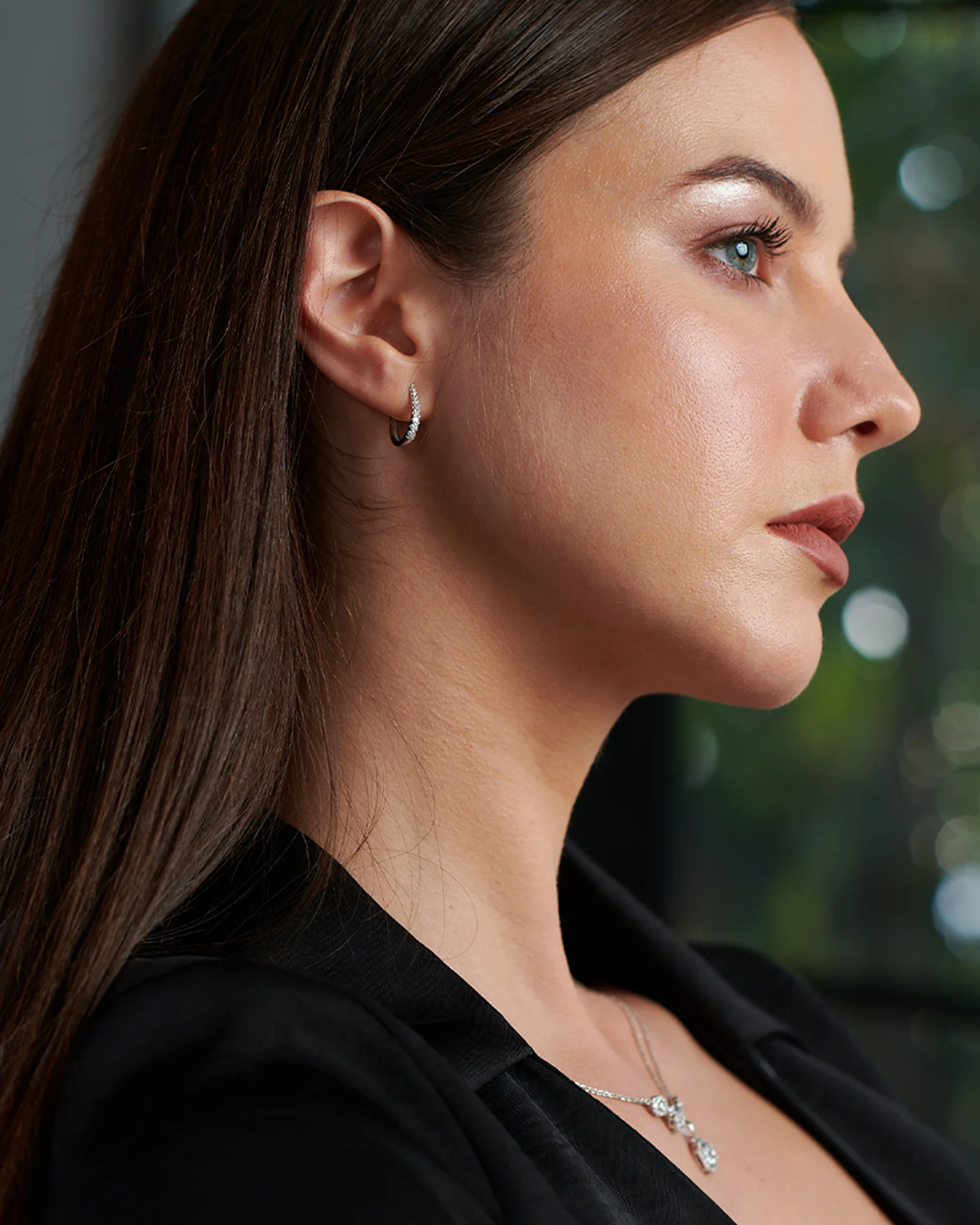 Tapered Line Small Hoops - Image 2