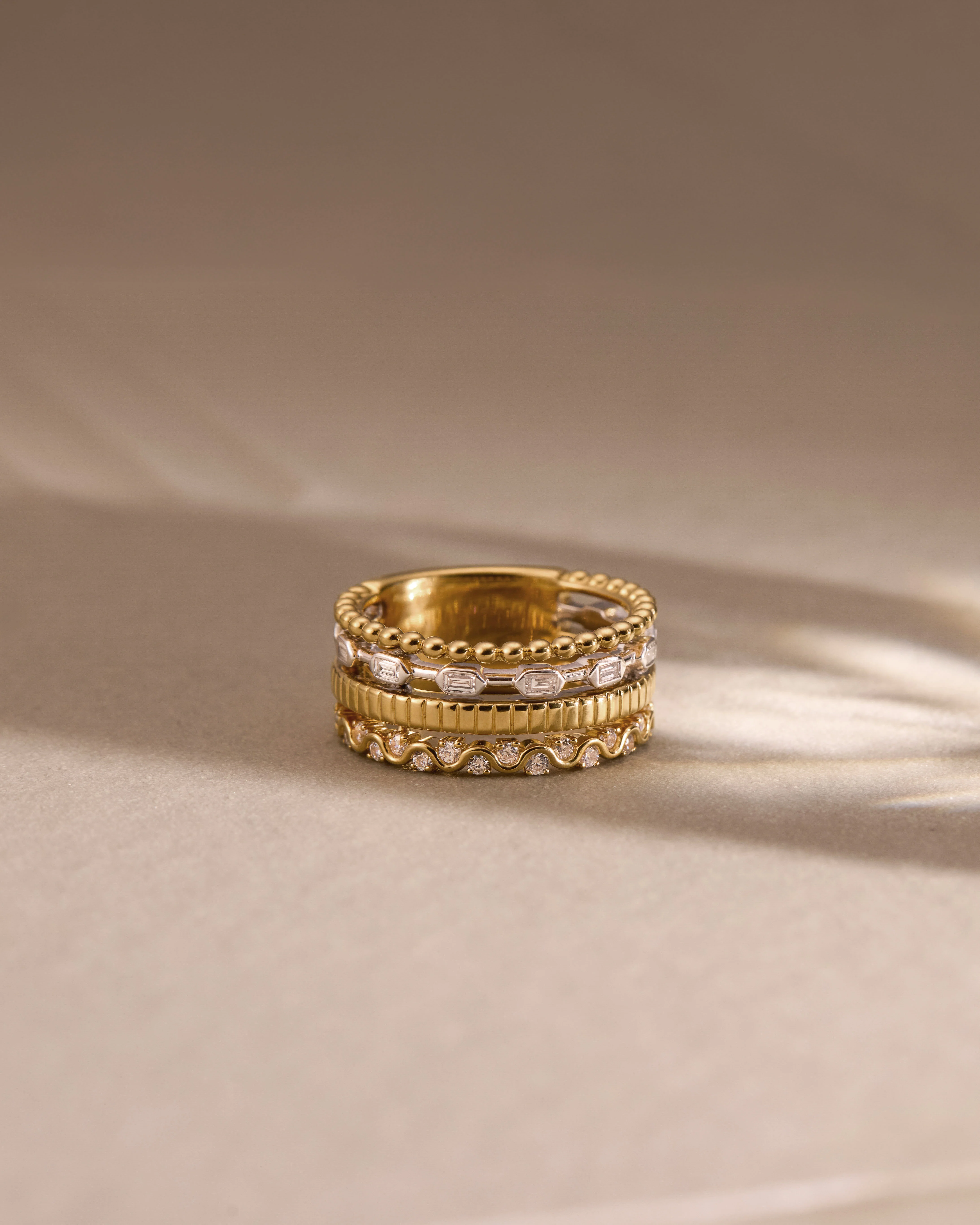 Texture Stacked Diamond Band - Image 5