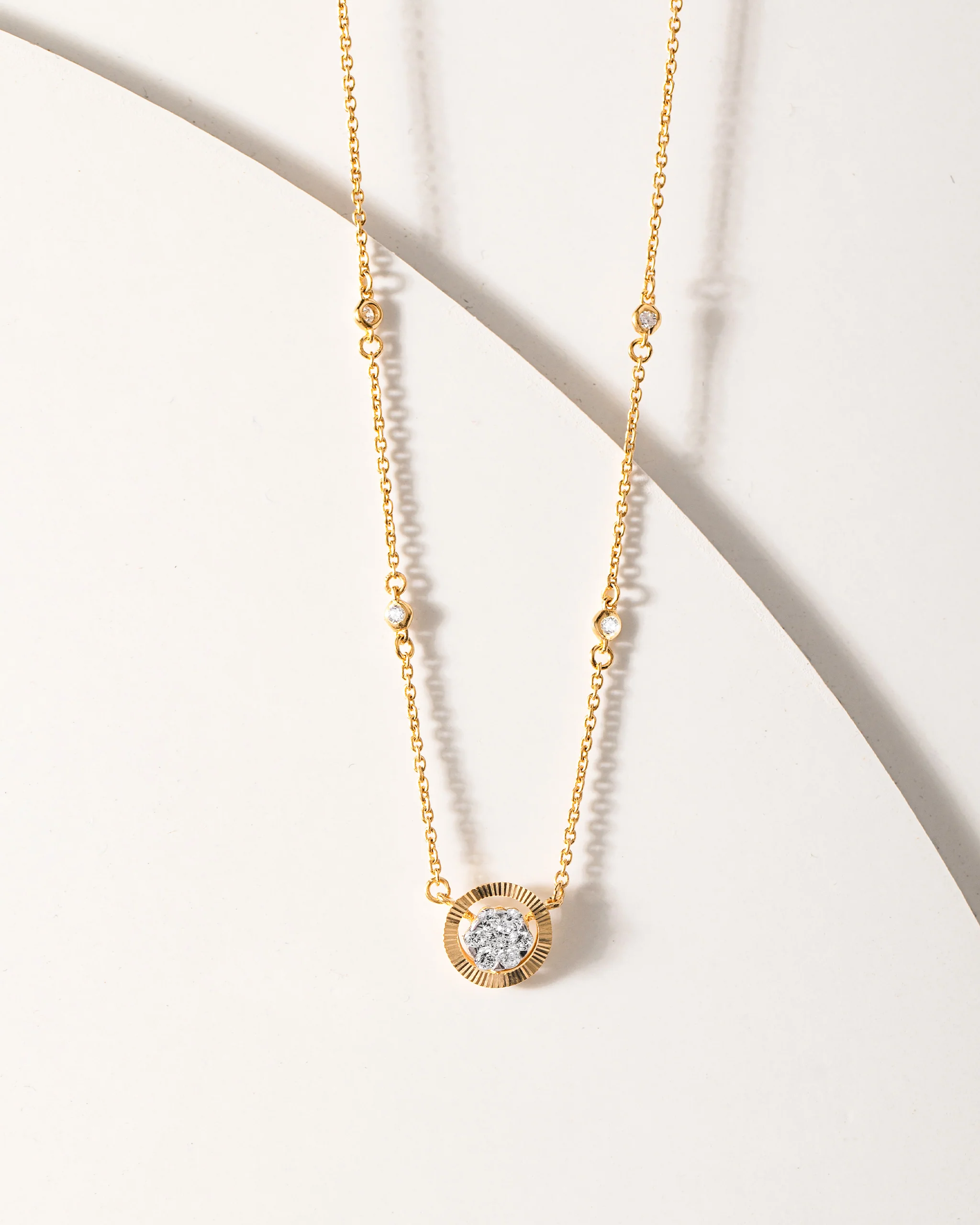 Textured Cluster Diamond Necklace - Image 5