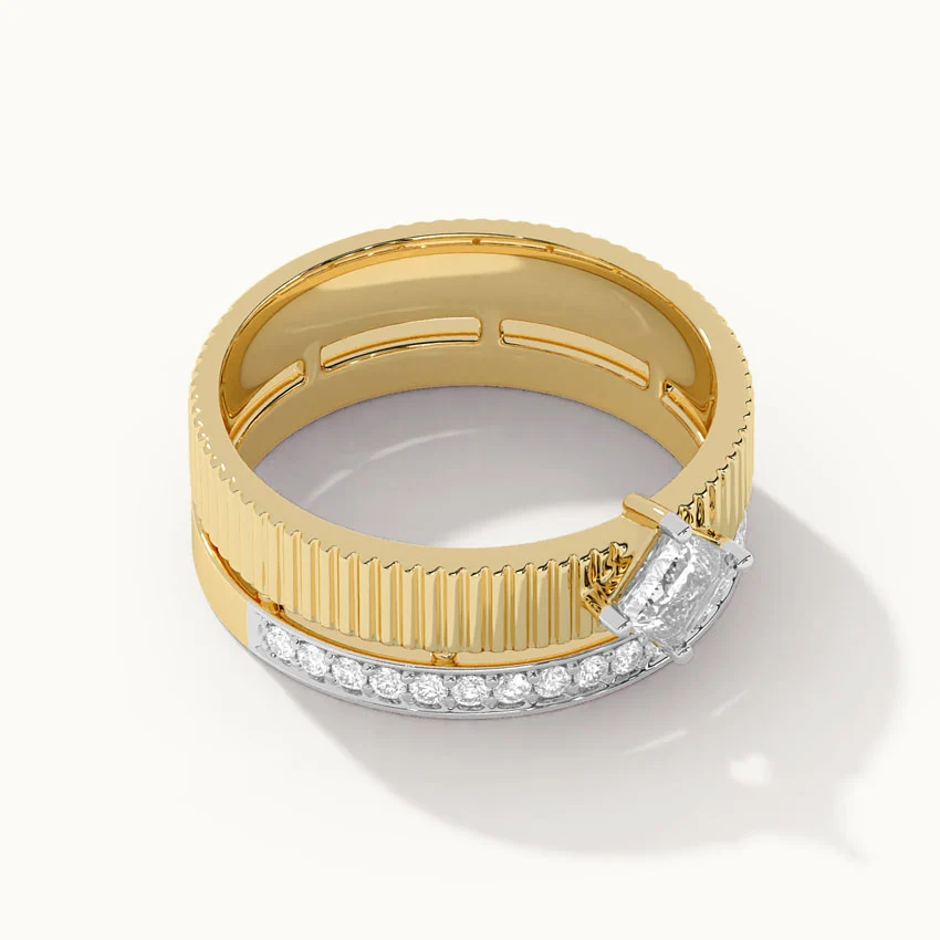 Textured Princess Solitaire Ring - Image 7