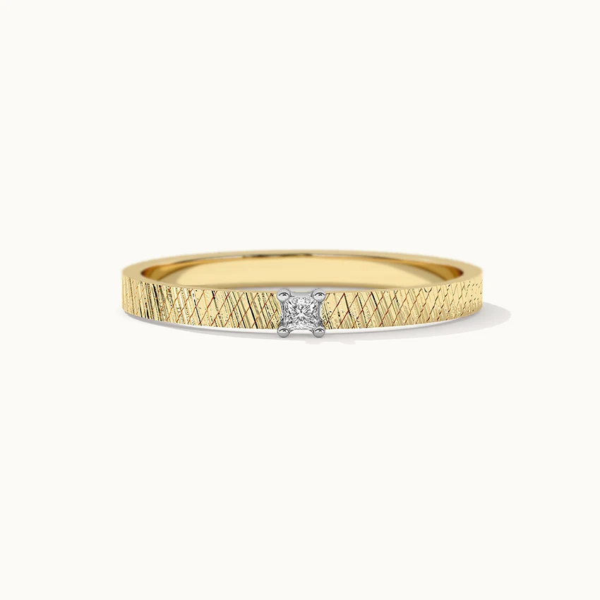 Textured Stackable Diamond Ring - Image 3